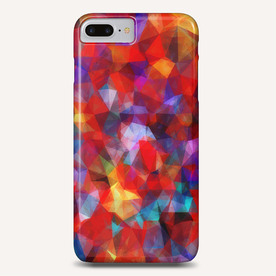 geometric triangle pattern abstract background in red blue yellow Phone Case by Timmy333