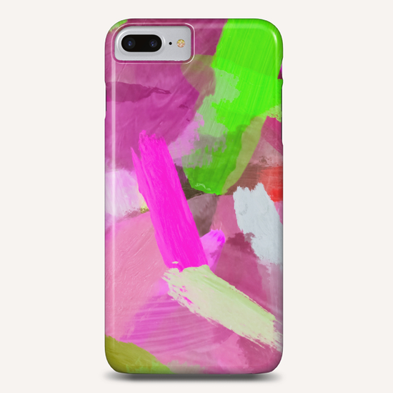 brush painting texture abstract background in pink green Phone Case by Timmy333