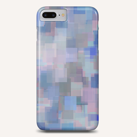 geometric square pattern abstract background in blue and pink Phone Case by Timmy333