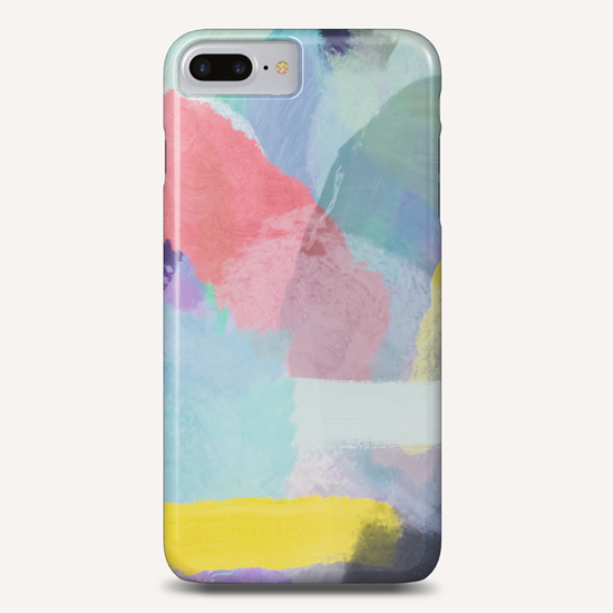 brush painting texture abstract background in pink blue yellow Phone Case by Timmy333