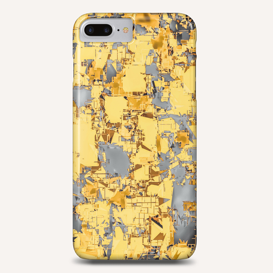 geometric painting texture abstract in yellow and brown Phone Case by Timmy333