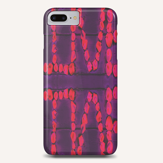 LOVE with pink rose on the purple wood background Phone Case by Timmy333