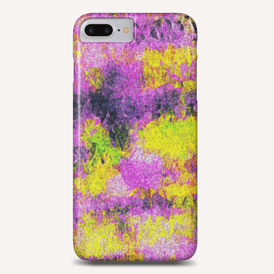 vintage psychedelic painting texture abstract in pink and yellow with noise and grain Phone Case by Timmy333