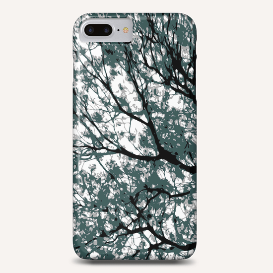 tree branch with green leaves abstract background Phone Case by Timmy333