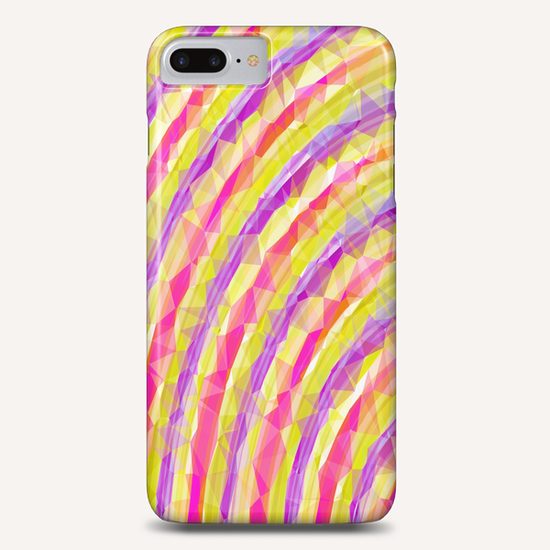 psychedelic geometric polygon line pattern in pink purple yellow Phone Case by Timmy333