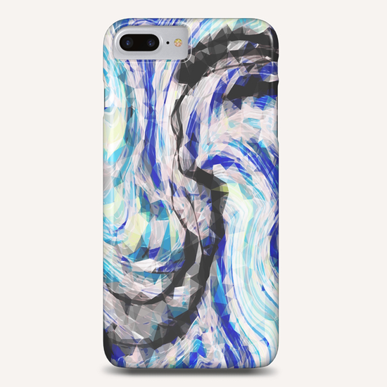 psychedelic geometric polygon pattern abstract in blue yellow black Phone Case by Timmy333