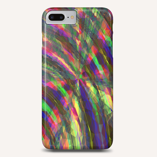 psychedelic geometric polygon pattern abstract in pink blue green yellow Phone Case by Timmy333