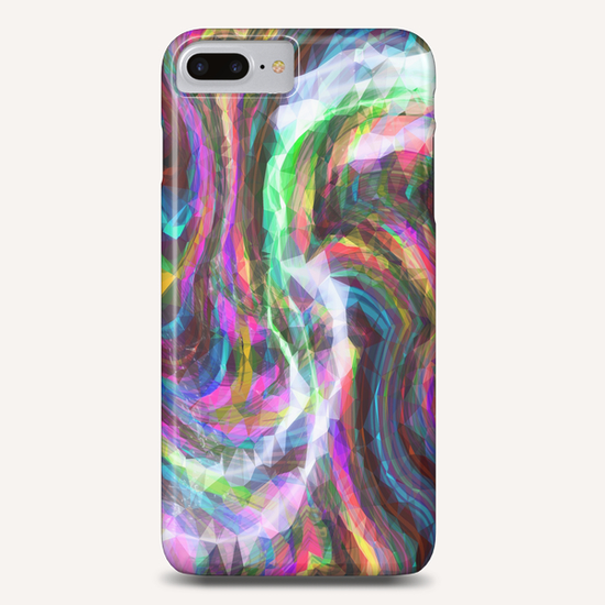 psychedelic geometric polygon pattern abstract in blue yellow green pink purple Phone Case by Timmy333