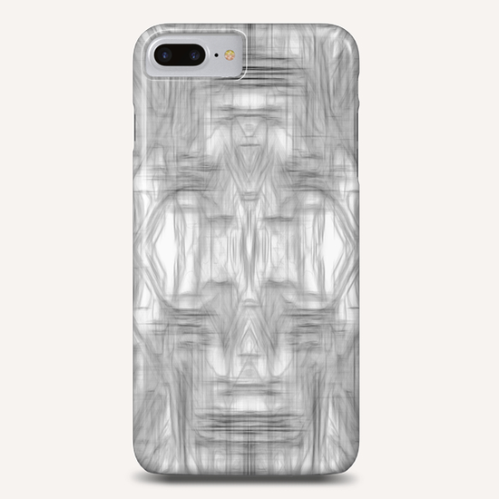 psychedelic graffiti skull art abstract in black and white Phone Case by Timmy333