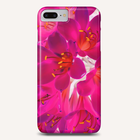 closeup pink flower texture abstract background with orange pollen Phone Case by Timmy333