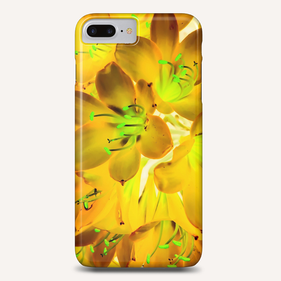 closeup yellow flower with green pollen background Phone Case by Timmy333