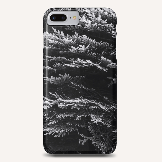 closeup leaf texture abstract background in black and white Phone Case by Timmy333