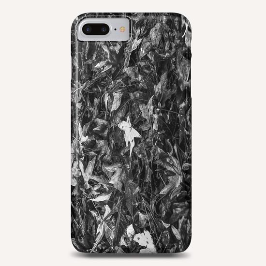 maple leaves texture abstract in black and white Phone Case by Timmy333