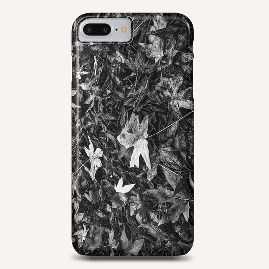 maple leaves texture in black and white Phone Case by Timmy333