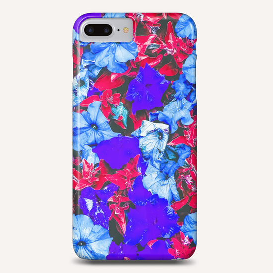 closeup flower texture abstract in blue purple red Phone Case by Timmy333