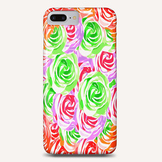 colorful rose pattern abstract in red pink green Phone Case by Timmy333