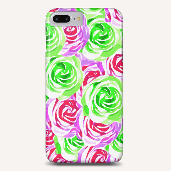 closeup rose pattern texture abstract background in pink red green Phone Case by Timmy333