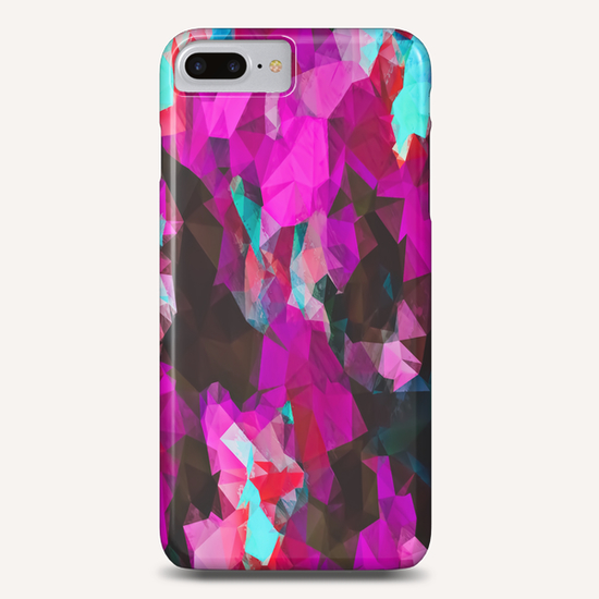 psychedelic geometric polygon abstract pattern in purple pink blue Phone Case by Timmy333