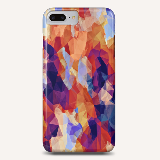 psychedelic geometric polygon pattern abstract in orange brown blue purple Phone Case by Timmy333