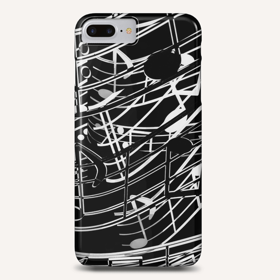 music note sign abstract background in black and white Phone Case by Timmy333