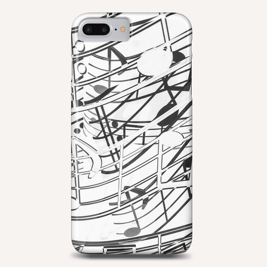 music note sign pattern abstract background in black and white Phone Case by Timmy333