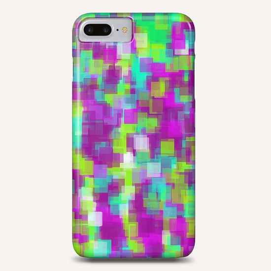 green and purple square pattern abstract background Phone Case by Timmy333