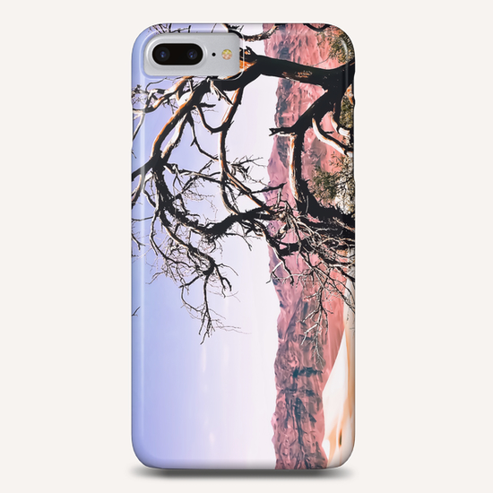 tree in the desert with mountain and blue sky in summer at Death Valley national park, USA Phone Case by Timmy333