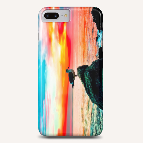 seagull bird on the stone with ocean sunset sky background in summer Phone Case by Timmy333