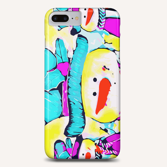 snowman with blue hat and yellow background Phone Case by Timmy333