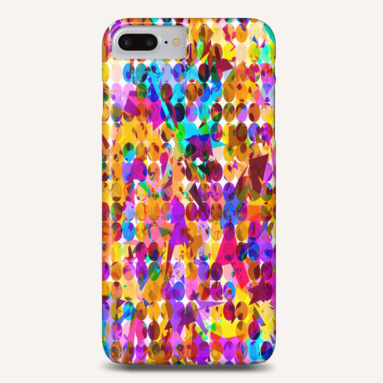 geometric circle and triangle pattern abstract in orange blue pink purple Phone Case by Timmy333