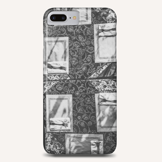 dining table with classic tablecloth in black and white Phone Case by Timmy333