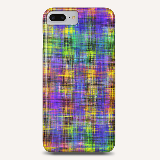 plaid pattern abstract texture in purple yellow green Phone Case by Timmy333