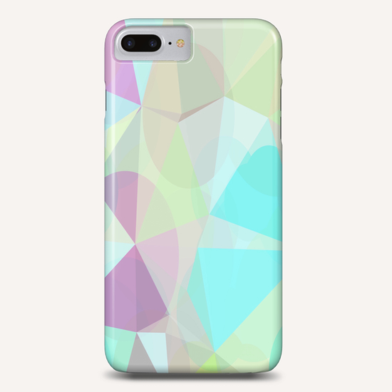 geometric triangle and circle pattern abstract in blue green pink Phone Case by Timmy333