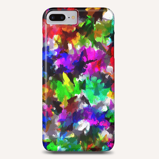 psychedelic splash painting abstract texture in pink blue green yellow red black Phone Case by Timmy333