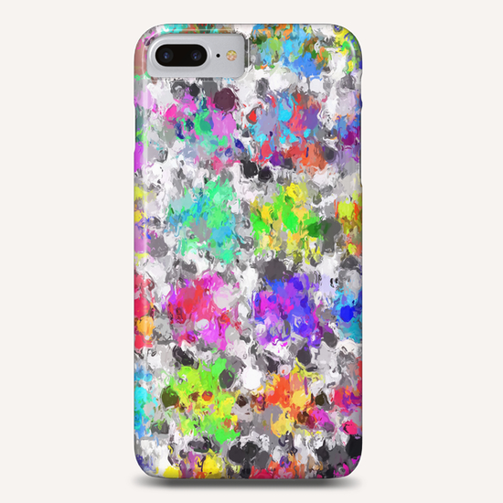 colorful psychedelic splash painting abstract texture in pink blue purple green yellow red orange Phone Case by Timmy333