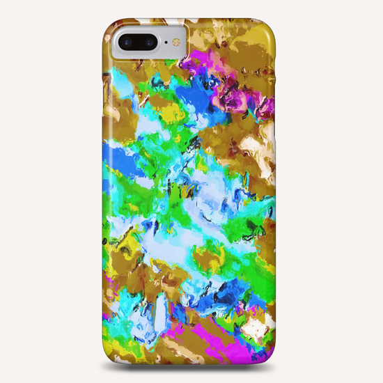 psychedelic splash painting abstract texture in brown green blue pink Phone Case by Timmy333