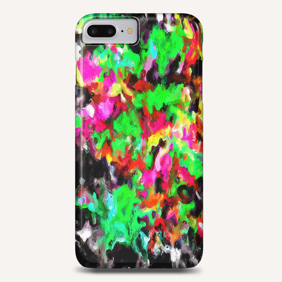 psychedelic splash painting abstract texture in pink green yellow black Phone Case by Timmy333