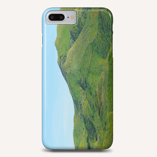 green field and green mountain with blue sky Phone Case by Timmy333