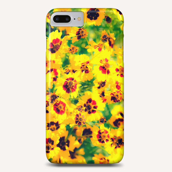 blooming yellow flower with green leaf background Phone Case by Timmy333