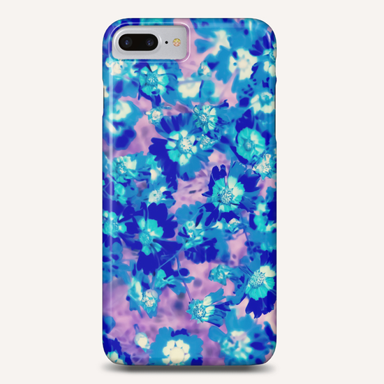 blooming blue flower abstract with pink background Phone Case by Timmy333