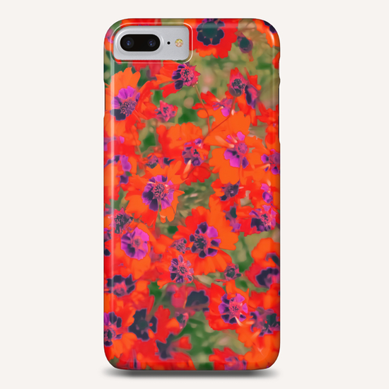 blooming red flower with green leaf background Phone Case by Timmy333