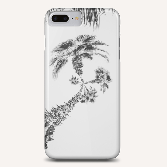 palm tree with clear sky background in black and white Phone Case by Timmy333