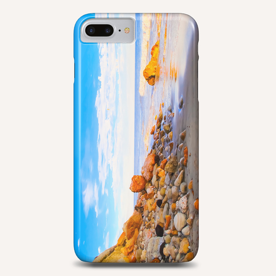 sandy beach with blue cloudy sky in summer Phone Case by Timmy333