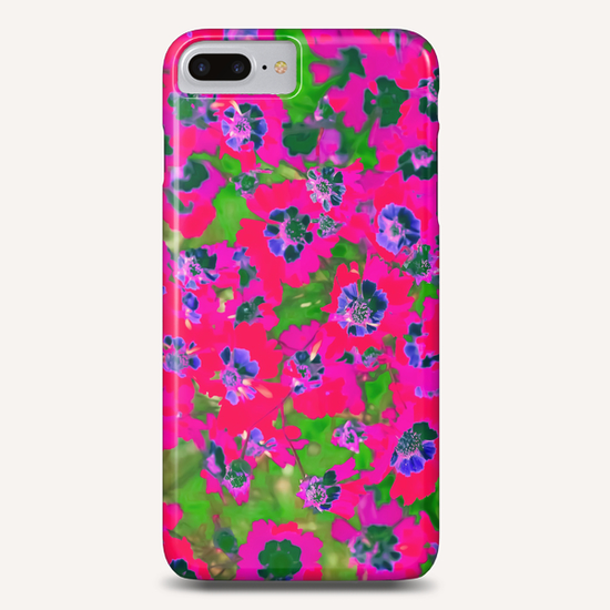 blooming pink flower with green leaf background Phone Case by Timmy333