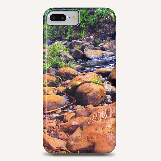 river in the forest with green tree and rock and stone Phone Case by Timmy333