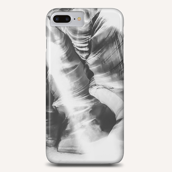 rock in the cave with sunlight at Antelope Canyon, USA in black and white Phone Case by Timmy333