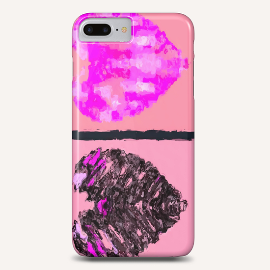 pink heart and black heart shape with pink background Phone Case by Timmy333