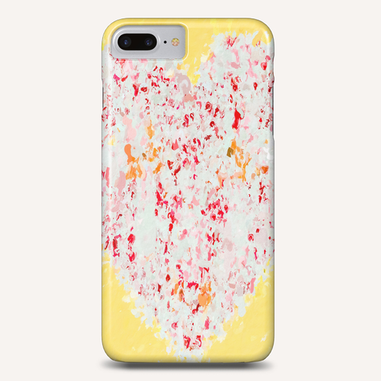 pink and red heart shape with yellow background Phone Case by Timmy333