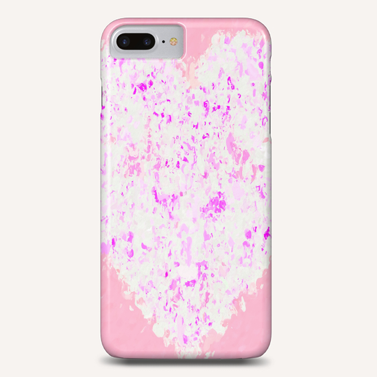 white and pink heart shape with pink background Phone Case by Timmy333