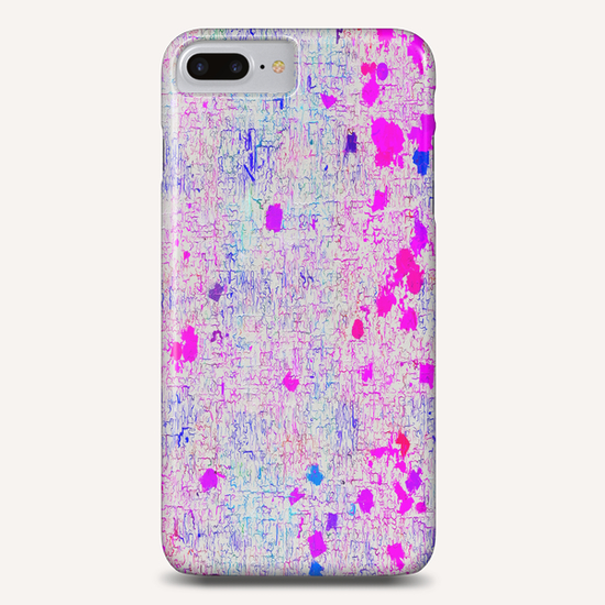 psychedelic abstract art texture background in pink purple blue Phone Case by Timmy333